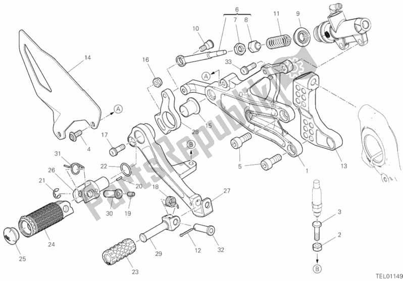 Tutte le parti per il Poggiapiedi, Giusto del Ducati Superbike Panigale 25 Anniversario 916 1100 2020